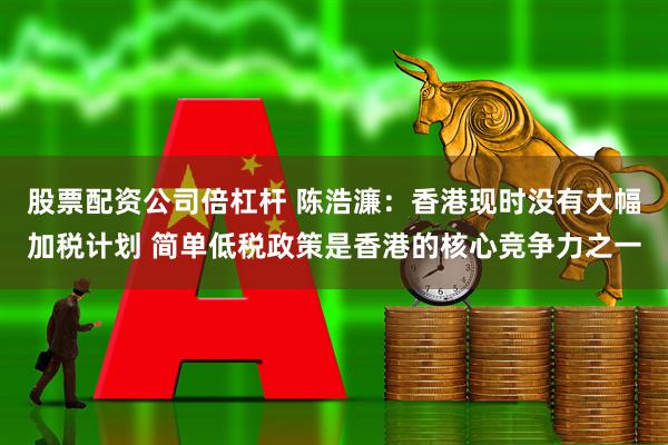 股票配资公司倍杠杆 陈浩濂：香港现时没有大幅加税计划 简单低税政策是香港的核心竞争力之一